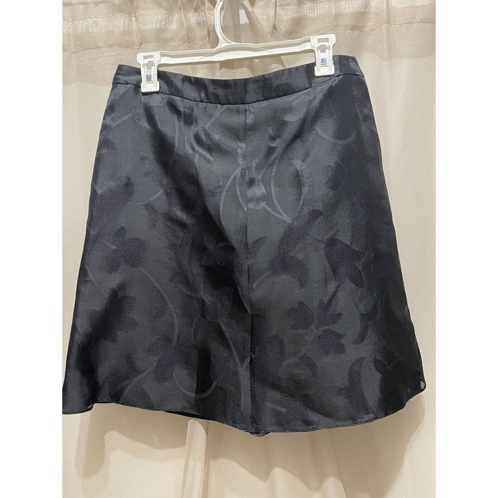ARMANI COLLEZIONI BLACK TEXTURED FLOWER PRINT SKIRT Sz 8